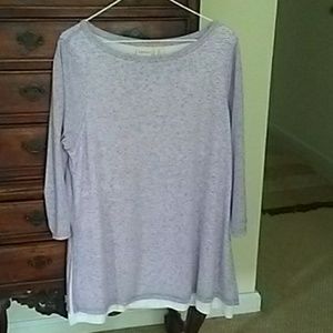 Purple and white tunic Top.  Zenergy by Chico's